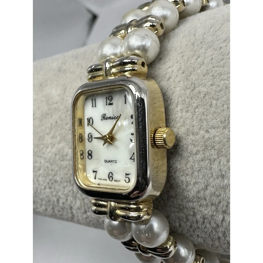 Ronica Faux Pearl Ladies MOP Watch New Battery 20MM‎ 7.25